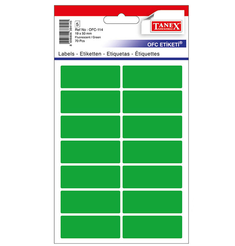 ETICHETE 19*50MM COLTURI ROTUNDE VERZI 70/SET TANEX ETICHETE 19*50MM COLTURI ROTUNDE VERZI 70/SET TANEX